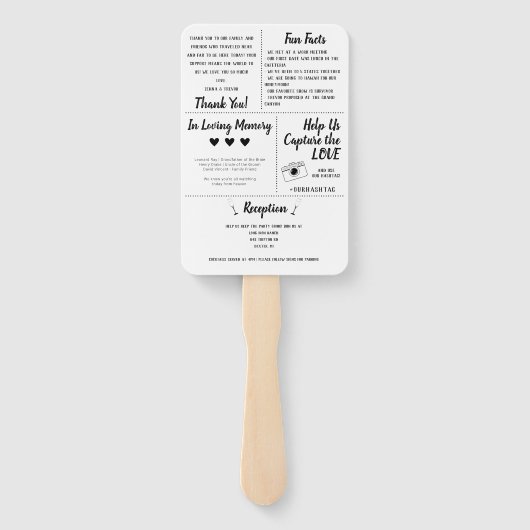 Rustiek infographic leuk programma handwaaier (Achterkant)