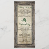 Rustiek ingelijst Gevist lokken bruiloft programma Programmakaart (Achterkant)