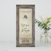 Rustiek ingelijst Gevist lokken bruiloft programma Programmakaart (Staand voorkant)