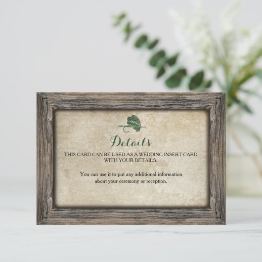 Rustiek ingelijst Gevist lokken Details invoegen K Informatiekaartje (Staand voorkant)