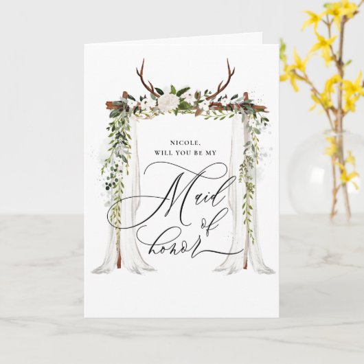 Rustiek is mijn bruidsmeisje kaart (Gele Bloem)