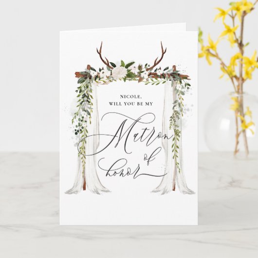 Rustiek is mijn matron van eer kaart (Gele Bloem)