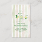 Rustiek Italiaans eten bruiloft Waterverf Informatiekaartje (Voorkant)