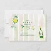 Rustiek Italiaans eten bruiloft Waterverf RSVP Kaartje (Voorkant)