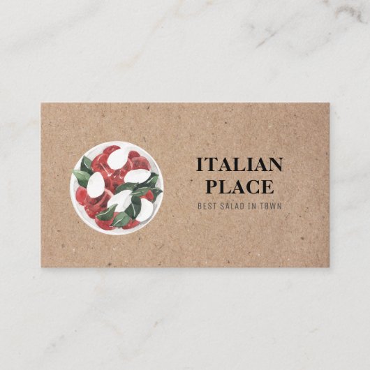 Rustiek Italiaans restaurant Kraft stijl salade Lo Visitekaartje (Voorkant)