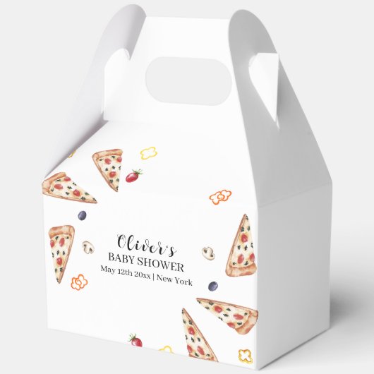Rustiek Italiaans Slice Pizza Baby shower Bedankdoosjes (Voorkant)