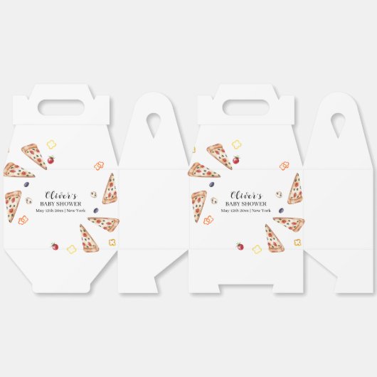 Rustiek Italiaans Slice Pizza Baby shower Bedankdoosjes (Ongevouwen)