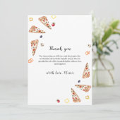 Rustiek Italiaans Slice Pizza Baby shower Bedankkaart (Staand voorkant)