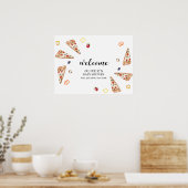 Rustiek Italiaans Slice Pizza Baby shower Welkom Poster (Keuken)