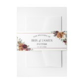 Rustiek Ivoor Bourgondië Sinaasappel Bloemen Goud Uitnodigingen Wikkel (Voorkant Voorbeeld)