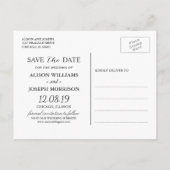 Rustiek Ivoor Goud Bloemen Save the Date Foto Aankondigingskaart (Achterkant)