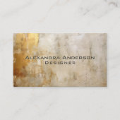 Rustiek Ivoor Goud Glitter Abstract Professional Visitekaartje (Voorkant)