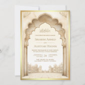 Rustiek Ivoor Goud Islamitisch Paleis Moslim Bruil Kaart (Voorkant)