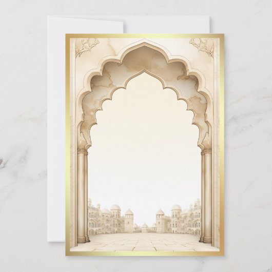 Rustiek Ivoor Goud Islamitisch Paleis Moslim Bruil Kaart (Achterkant)