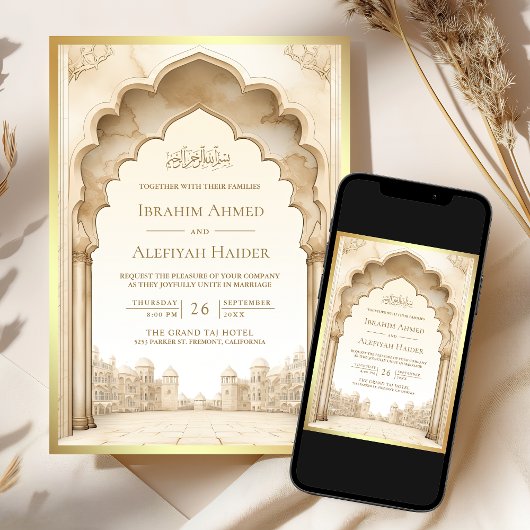 Rustiek Ivoor Goud Islamitisch Paleis Moslim Bruil Kaart