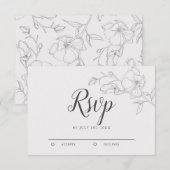 Rustiek Ivoor Magnolia Bloemen Huwelijk RSVP Kaartje (Voorkant / Achterkant)