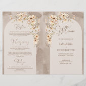 Rustiek ivoor Wildbloemen Boho boog gevouwen progr (Voorkant)