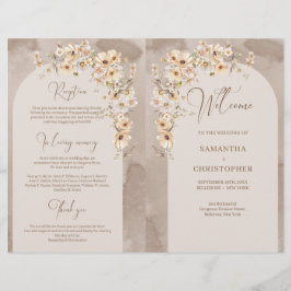 Rustiek ivoor Wildbloemen Boho boog gevouwen progr