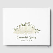 Rustiek Ivoor Wit Bloemen Boho Chic Bruiloft Gastenboek (Achterkant)