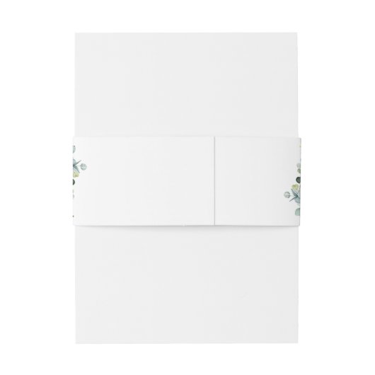 Rustiek Ivoor Wit Bloemen Goud Groen Bruiloft Uitnodigingen Wikkel (Achterkant Voorbeeld)