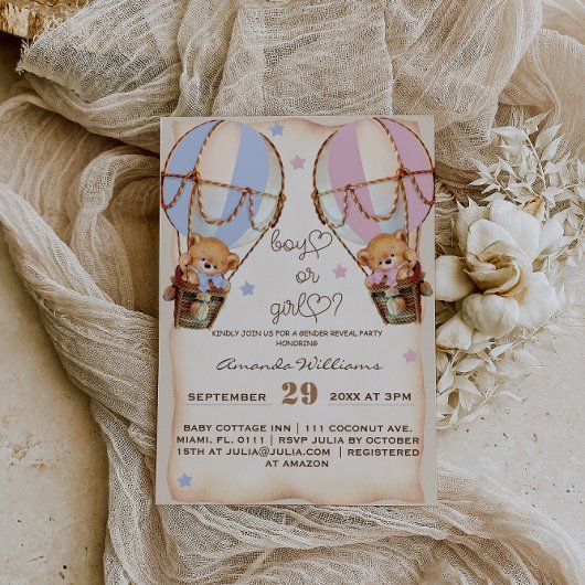 Rustiek Jongen of meisje roze blauw beer Geslacht Kaart