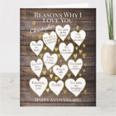 Rustiek Jubileum redenen waarom ik van je hou Kaart (Voorkant)