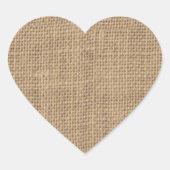Rustiek jute ontwerp hart sticker (Voorkant)