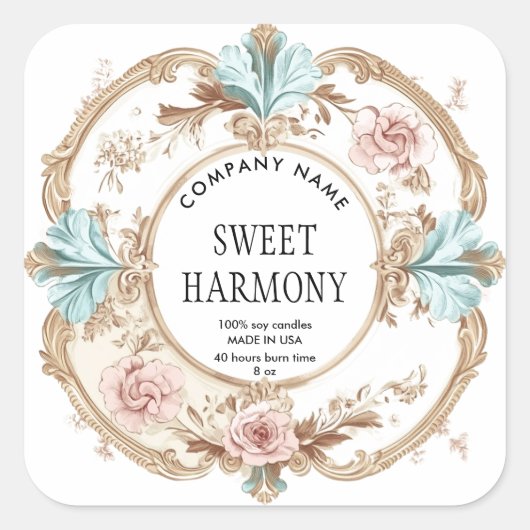 Rustiek  kaars product label blush roze pot (Voorkant)