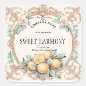 Rustiek  kaars product label citroenpot (Voorkant)