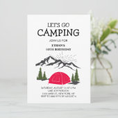 Rustiek Kamp Sleepover Verjaardagsfeest Kaart (Staand voorkant)
