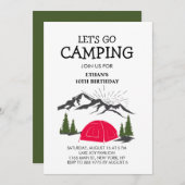 Rustiek Kamp Sleepover Verjaardagsfeest Kaart (Voorkant / Achterkant)