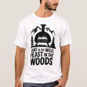 Rustiek kampvuur bakken wild bos ontwerp t-shirt (Voorkant)