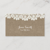 rustiek kant & burlap evenement planning ambacht visitekaartje (Voorkant)