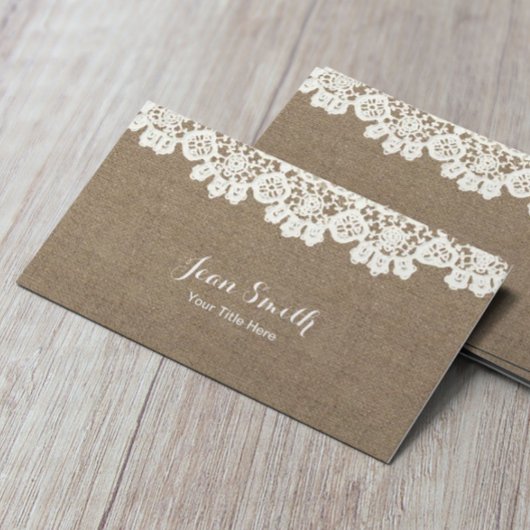  rustiek kant & burlap evenement planning ambacht visitekaartje