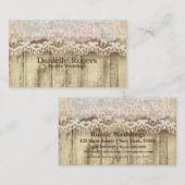 Rustiek  kant & houten Antiek Visitekaartje (Voorkant / Achterkant)