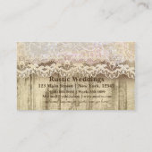 Rustiek  kant & houten Antiek Visitekaartje (Achterkant)