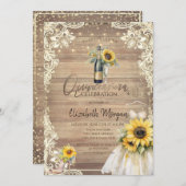 Rustiek Kant, Jurk, Lichten, Zonnebloemen Kaart (Voorkant / Achterkant)