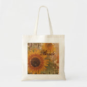 rustiek karton land zonnebloem bruid tote bag (Voorkant)