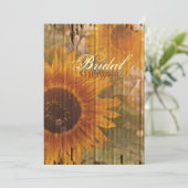 rustiek kartonnen land zonnebloem vrijgezellenfees kaart (Staand voorkant)