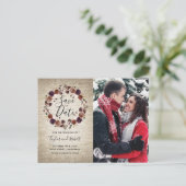 Rustiek Kasteel Bloemen Foto Bewaar de Datum Uitnodiging Briefkaart (Staand voorkant)