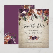 Rustiek Kasteel Butterum & Pruim Bloemig Save The Date (Voorkant / Achterkant)