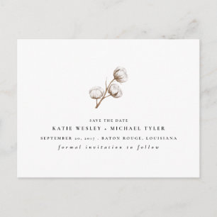 Rustiek katoen aankondigingskaart