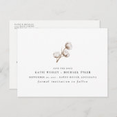 Rustiek katoen aankondigingskaart (Voorkant / Achterkant)