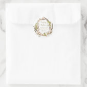 Rustiek Katoen Bloemen Bruiloft Ronde Sticker (Tas)