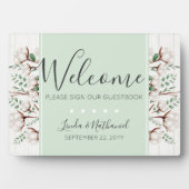 Rustiek Katoen Boerderij Welkom Huwelijk Gastenboe Fotoplaat (voorkant)