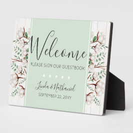 Rustiek Katoen Boerderij Welkom Huwelijk Gastenboe Fotoplaat