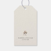 Rustiek katoen & eucalyptus bruiloft cadeaulabel (Achterkant)