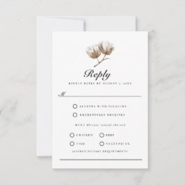 Rustiek katoen RSVP kaartje