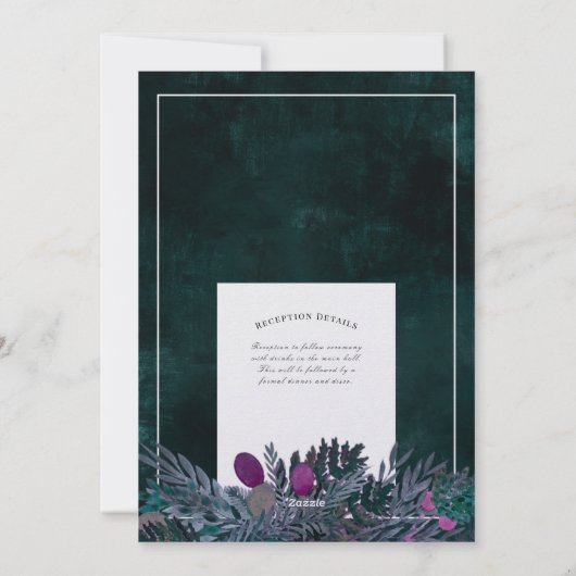 Rustiek Keltisch gebladerte, Moody hand geschilder Feestdagenkaart (Achterkant)