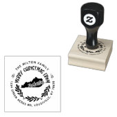 Rustiek Kentucky Vrolijk Kerstmis Retouradres Rubberstempel (Gestempeld)